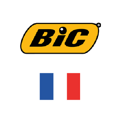 BIC logo with french flag. Client of DAVISA Industrial: Development Leader.