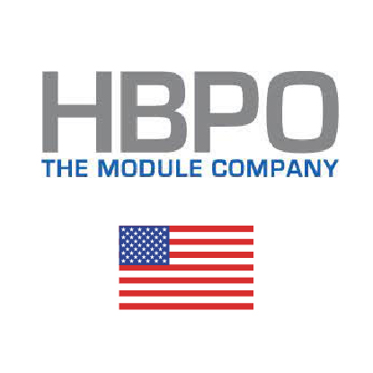 HBPO. The Module Company logo with american flag. Client of DAVISA Industrial: Development Leader.