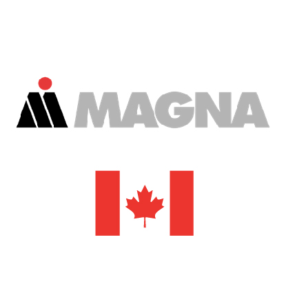 MAGNA logo with canadian flag. Client of DAVISA Industrial: Development Leader.