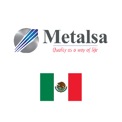 Metalsa logo with mexican flag. Client of DAVISA Industrial: Development Leader.
