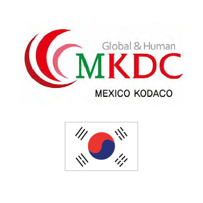 MKDC Mexico Kodaco logo with south korean flag. Client of DAVISA Industrial: Development Leader.