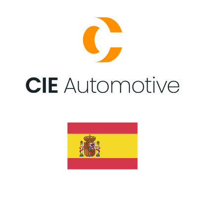 CIE Automotive logo with spanish flag. Client of DAVISA Industrial.