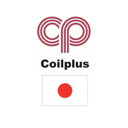 Coilplus logo with japanese flag. Client of DAVISA Industrial.
