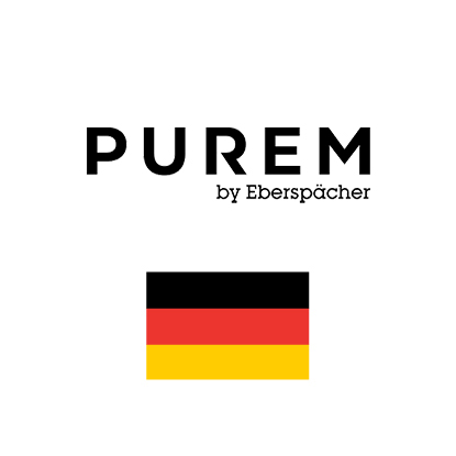 PUREM by Eberspächer logo with german flag. Client of DAVISA Industrial.