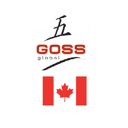 Goss global logo with canadian flag. Client of DAVISA Industrial.