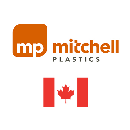 Mitchel Plastics logo with canadian flag. Client of DAVISA Industrial.