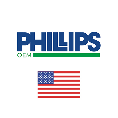 Phillips OEM logo with american flag. Client of DAVISA Industrial.